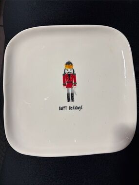 Rae Dunn Nutcracker Happy Holidays 8" Square Plate NWT Replacement